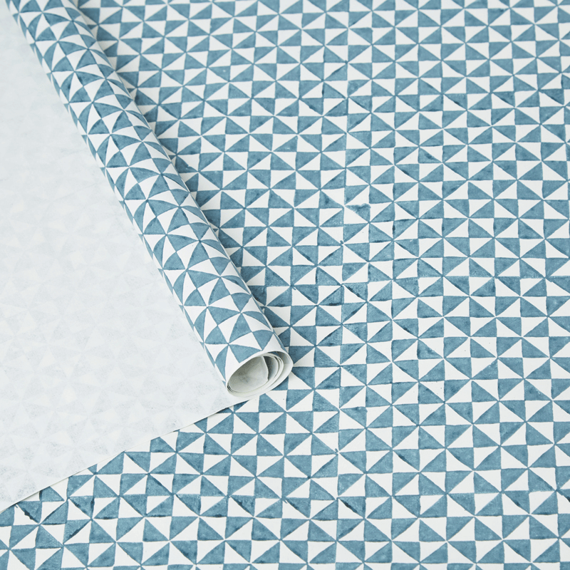 Blue Checkers Wrapping Paper