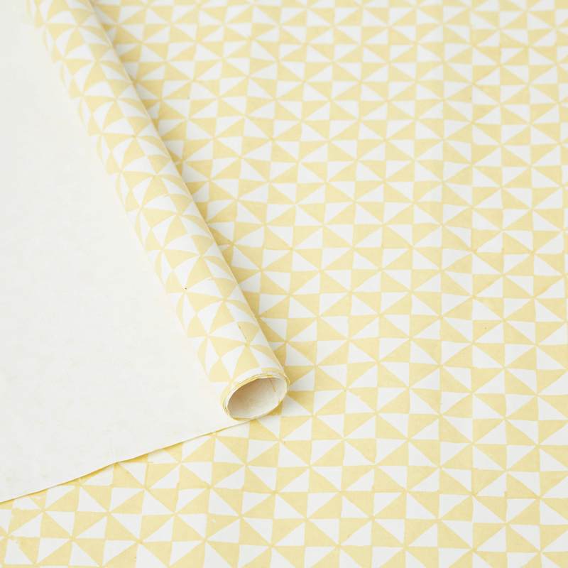 Yellow Checkers Wrapping Paper